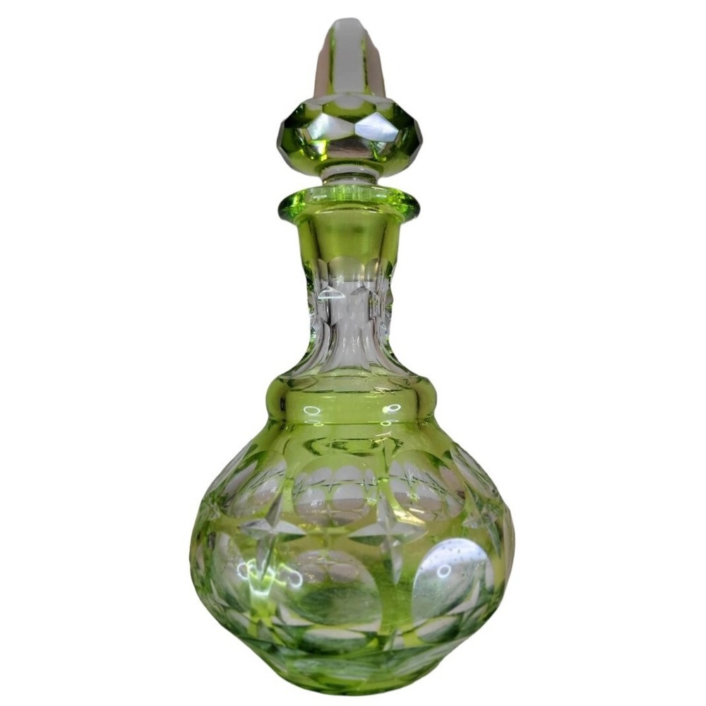 CZECH BOHEMIAN CRYSTAL PERFUME BOTTLE/ Decanter WOW